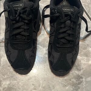 Coach Black Signature Jacquard Lace-Up Sneakers